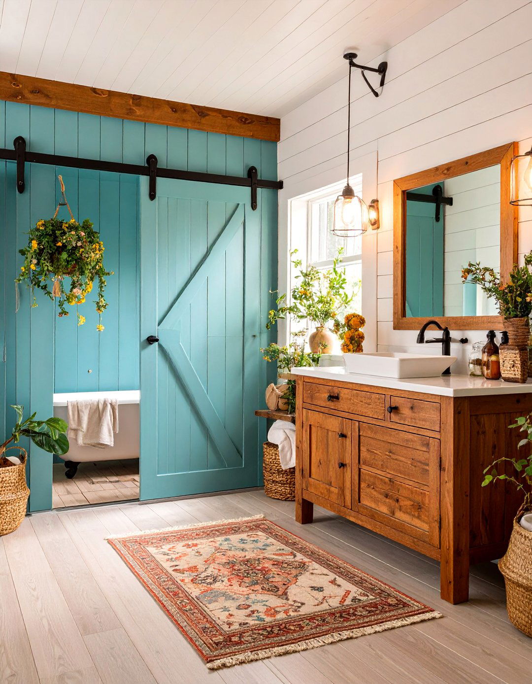Shiplap and Barn Door Style - 25 Western Bathroom Ideas