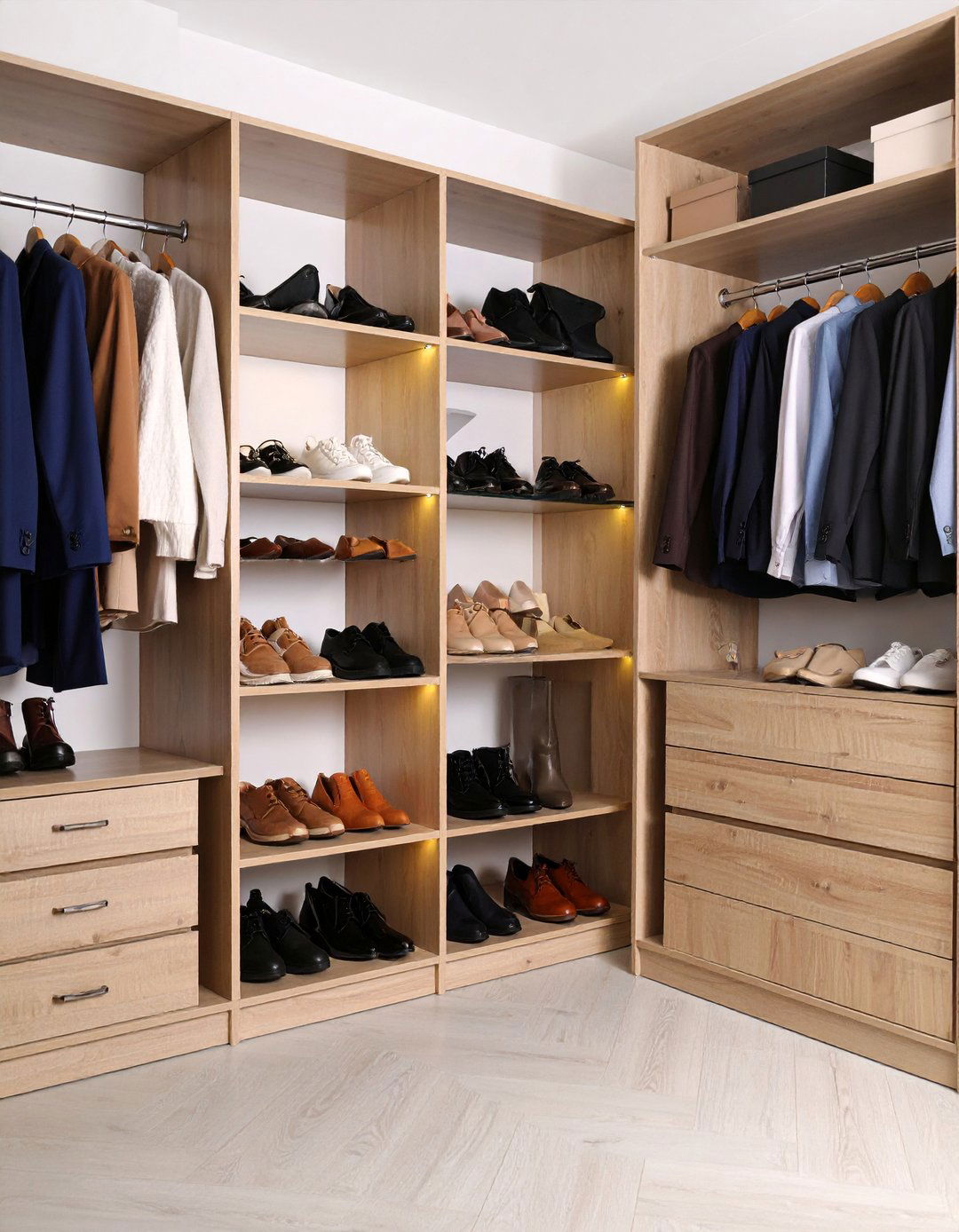 Shoe Storage Closet with Specialized Display - 25 Closet Ideas