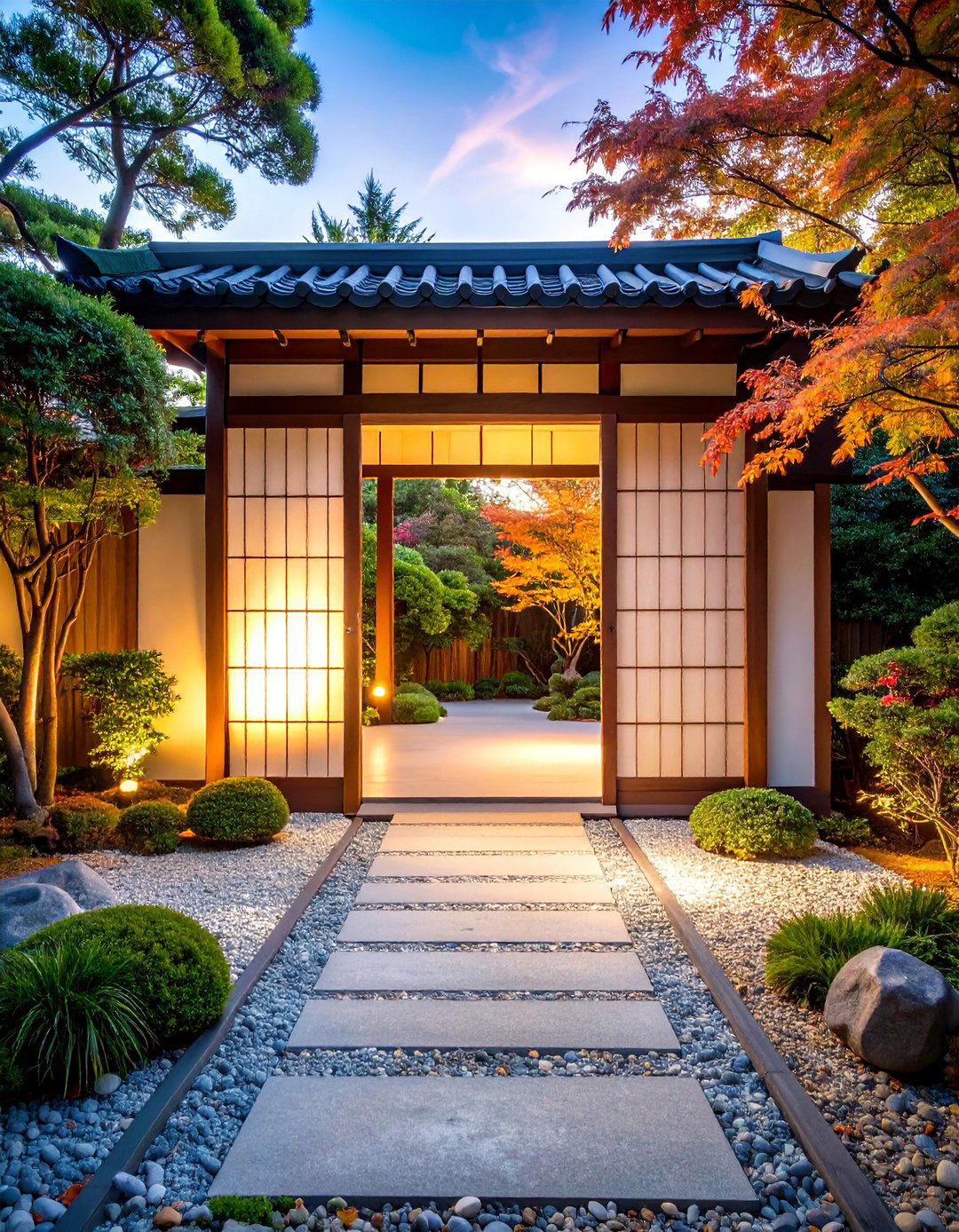 Shoji Panel Sliding Gate - 25 Japanese Garden Gate Design Ideas
