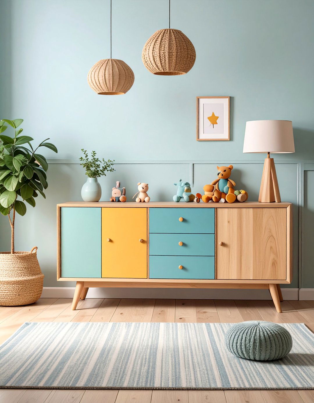 Sideboard Cabinet Toy Storage Solution - 25 Living Room Toy Storage Ideas