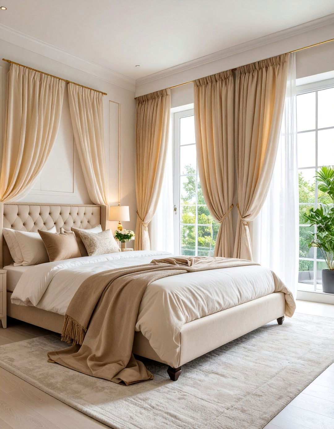 Silk Curtains with Window Treatments - 25 Blair Waldorf Bedroom