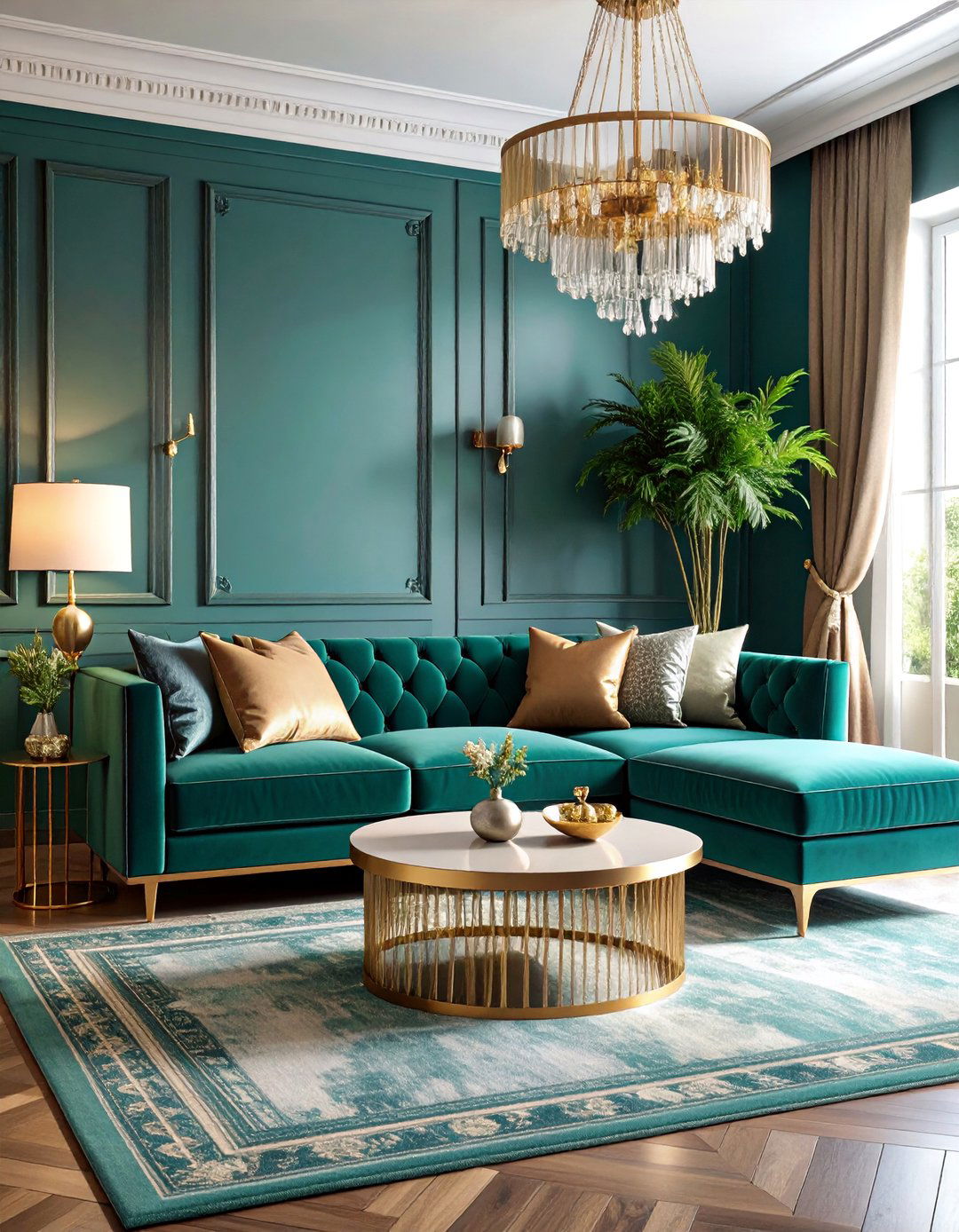 Silk and Velvet Living Room Luxury - 25 Glam Interior Design Ideas