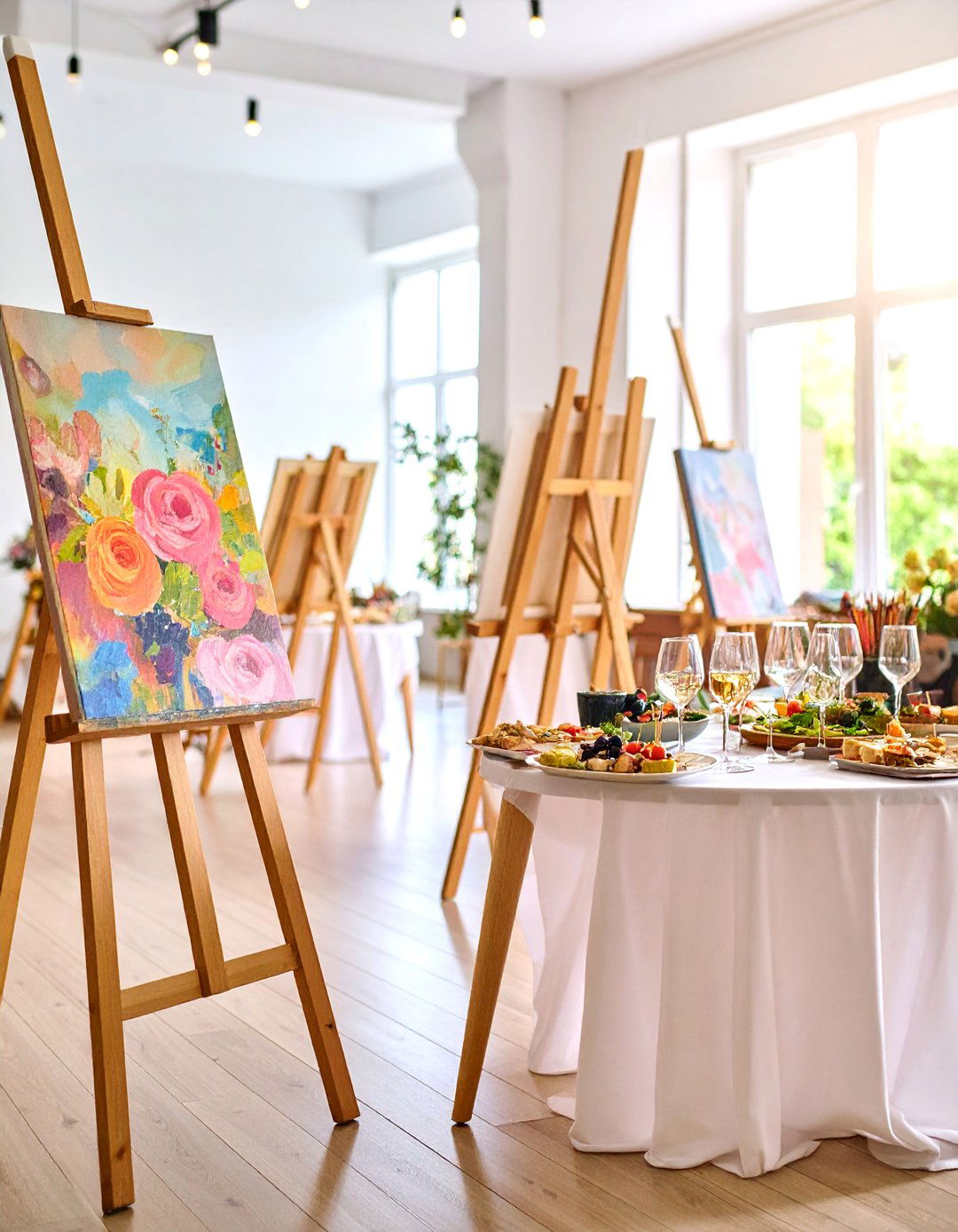 Sip and Paint Rehearsal Dinner with Creative Activities - 25 Wedding Rehearsal Dinner Ideas