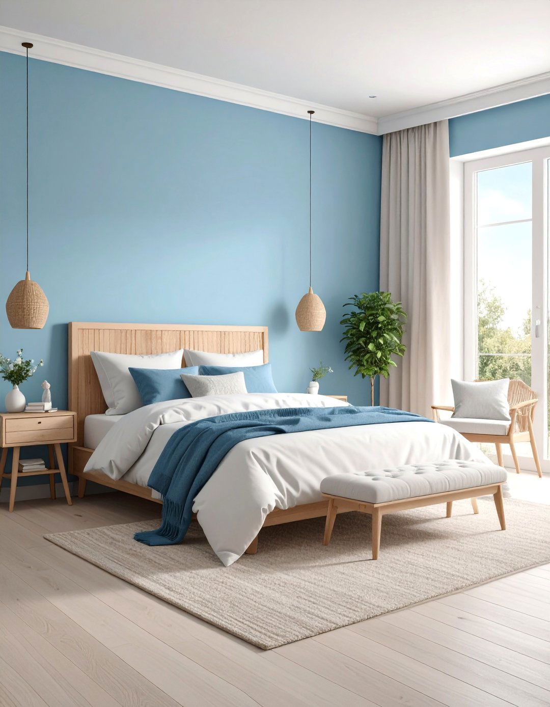 Sky Blue Scandinavian Bedroom - 25 Blue Bedroom Ideas