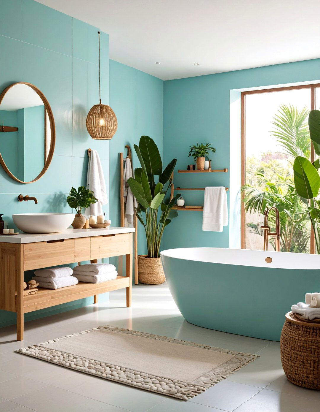 Sky Blue Spa Inspired Bathroom Retreats - 25 Blue Tile Bathroom Ideas