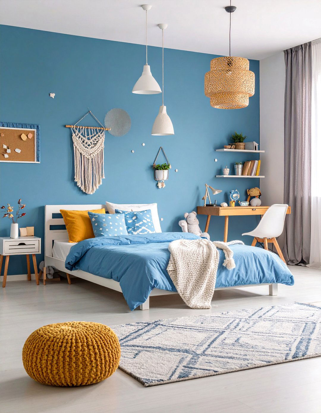 Sky Blue Teenagers Creative Space - 25 Sky Blue Bedroom Ideas