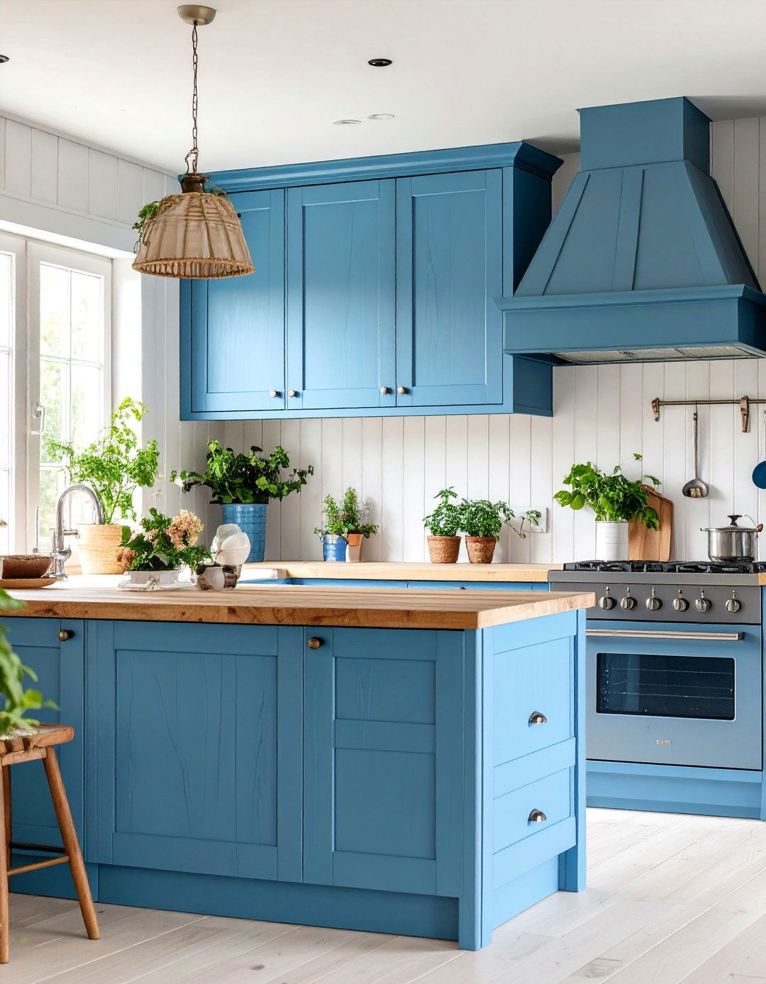 Sky Blue and Wood Cottage Kitchen - 25 Kitchen Color Ideas