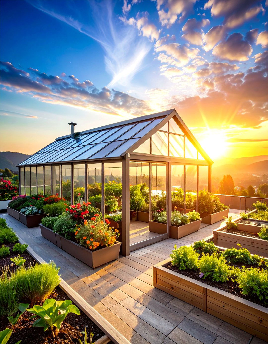 Slant Roof Solar Rooftop Greenhouse - 25 Rooftop Greenhouse Ideas