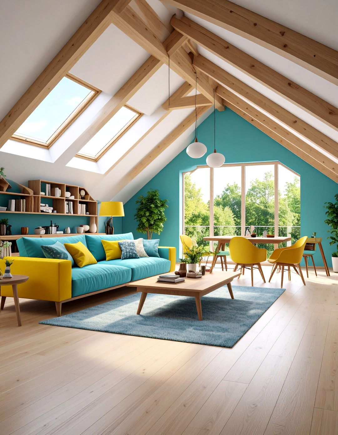 Slanted Ceiling Adaptation Layout - 25 Awkward Living Room Layout Ideas