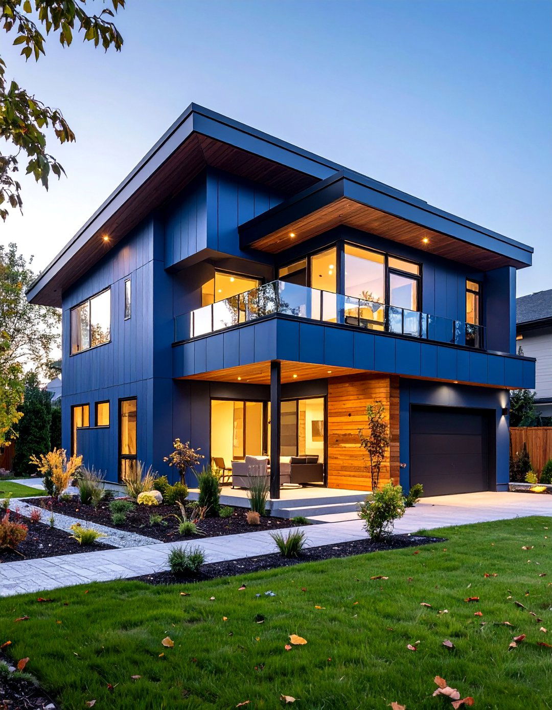 Slate Blue Contemporary Clean Lines - 25 Blue Exterior House Colors