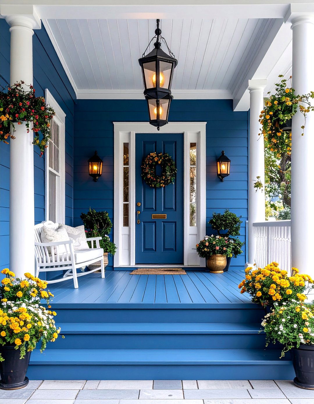 Slate Blue Porch with Moody Elegance - 25 Porch Paint Colors