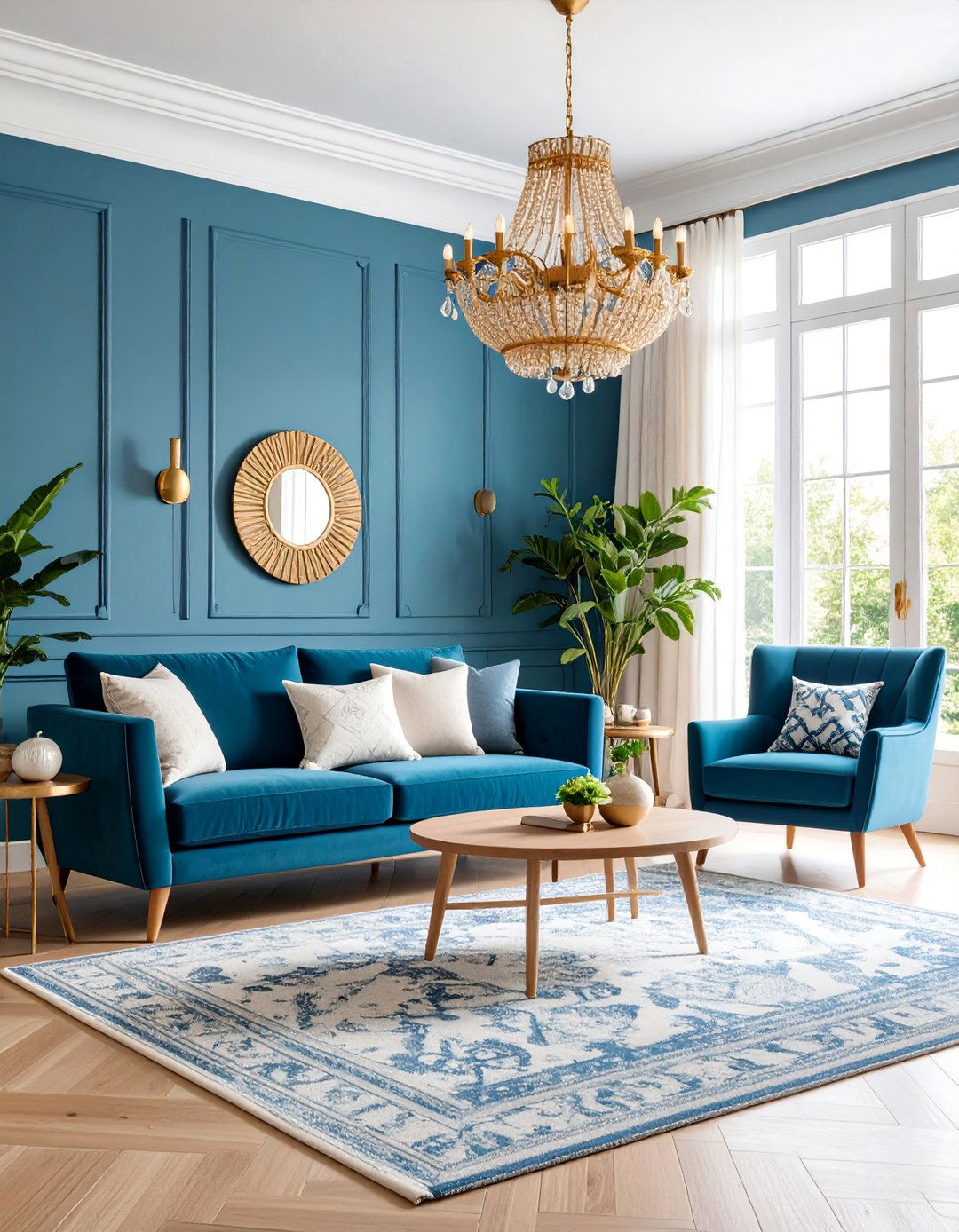 Slate Blue Tranquility with White Accents - 25 Living Room Paint Colors