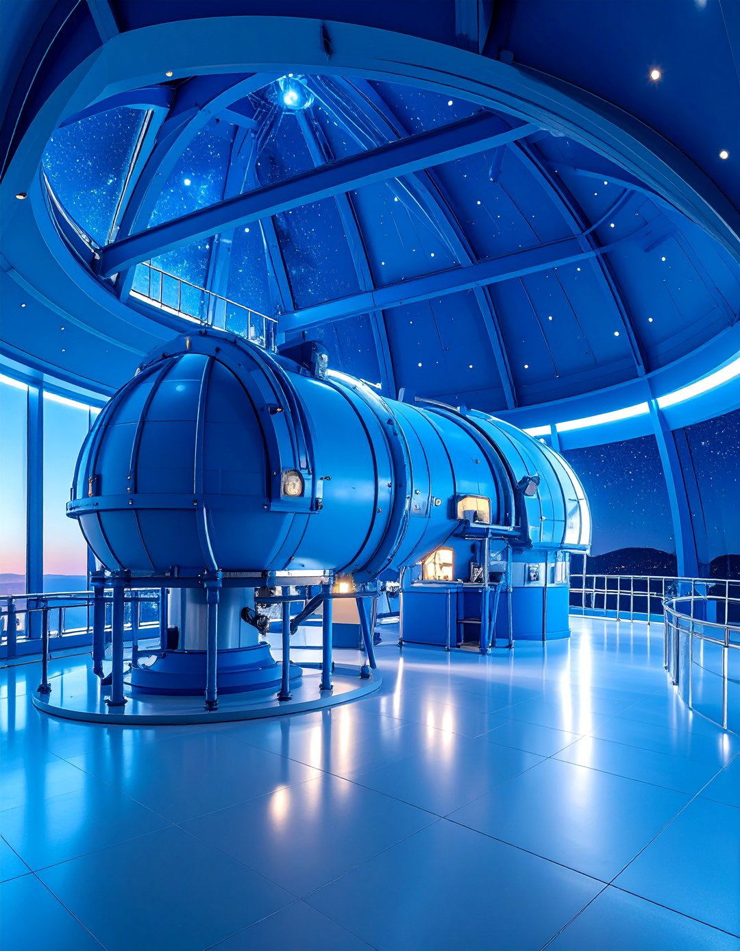 Slate Blue Victorian Observatory with Astronomical Equipment - 25 Victorian Sunroom Ideas