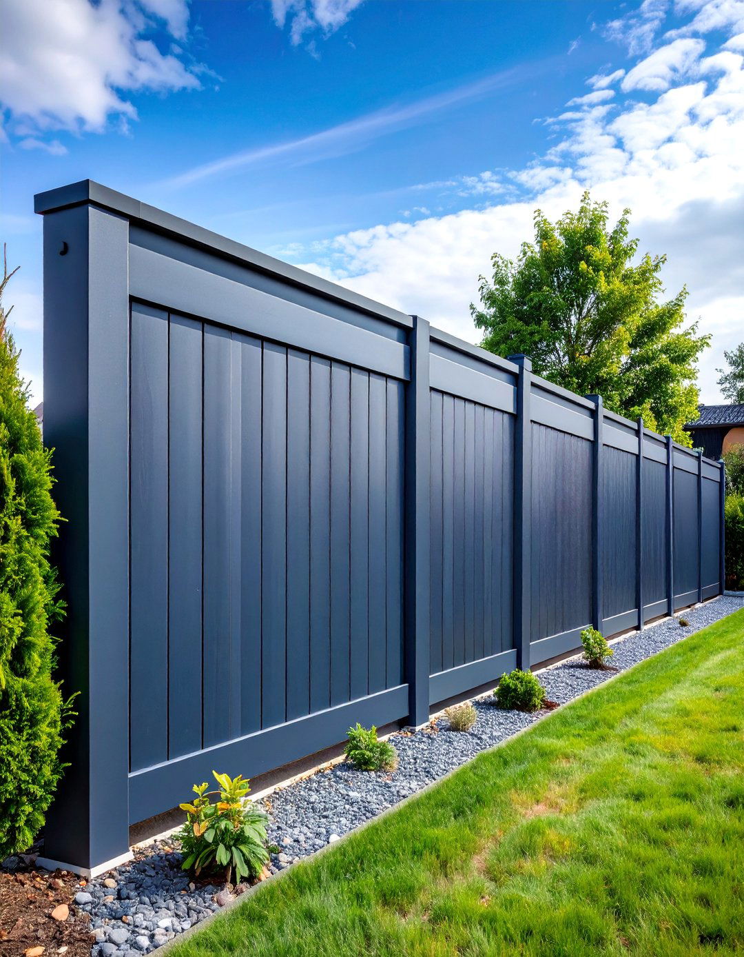 Slate Gray Vinyl Fence for Industrial Chic - 25 Vinyl Fence Colors