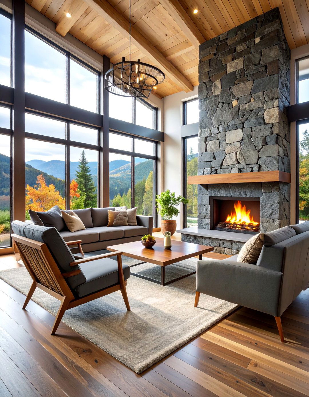 Slate Hearth Log Burner with Natural Stone Elegance - 25 Log Burner Ideas