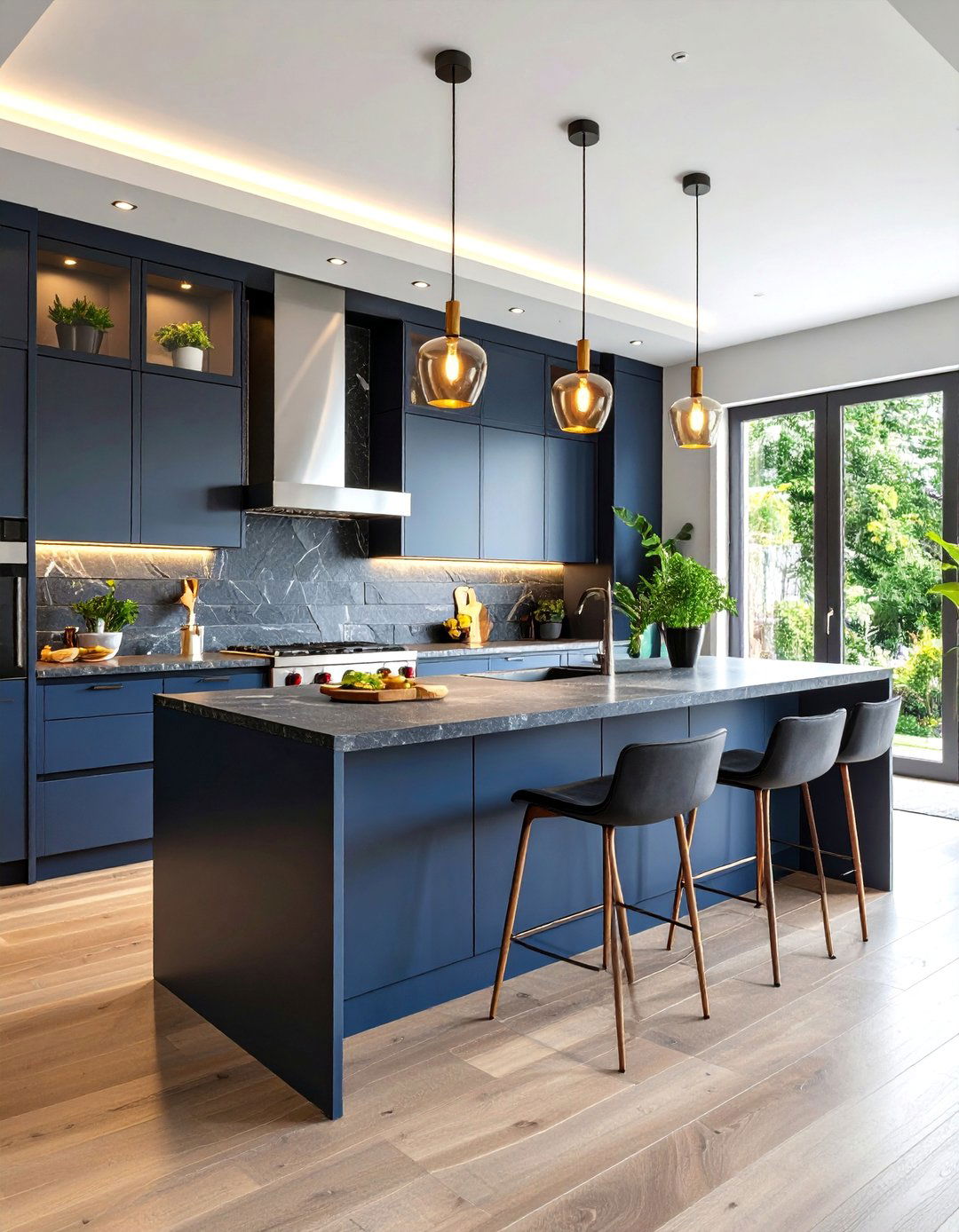 Slate Ledger Panel Kitchen Backsplash - 25 Stone Wall Ideas