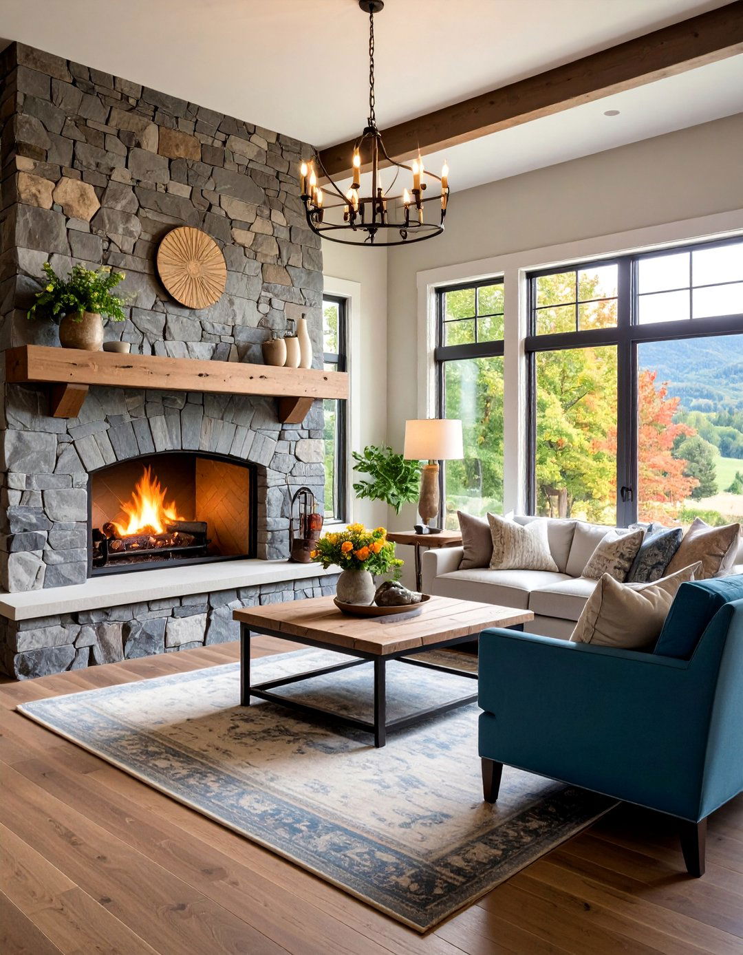 Slate Tile Farmhouse Hearth Durability - 25 Farmhouse Fireplace Tile Ideas