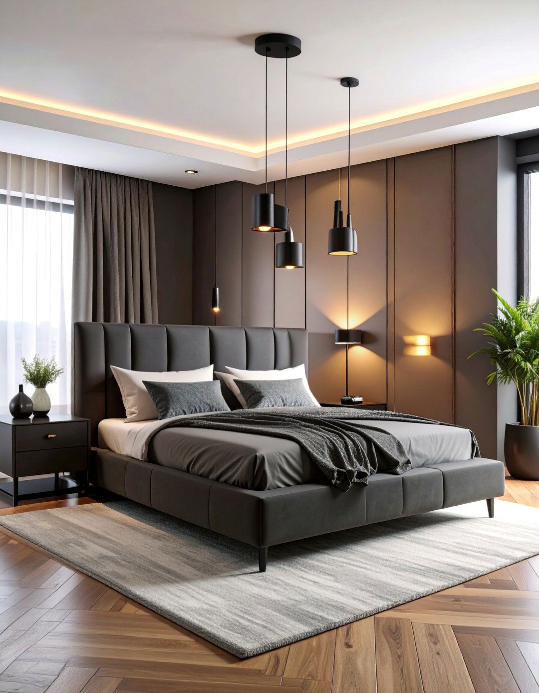 Sleek Black Adjustable Sconces - 25 Bedroom Wall Sconce Ideas