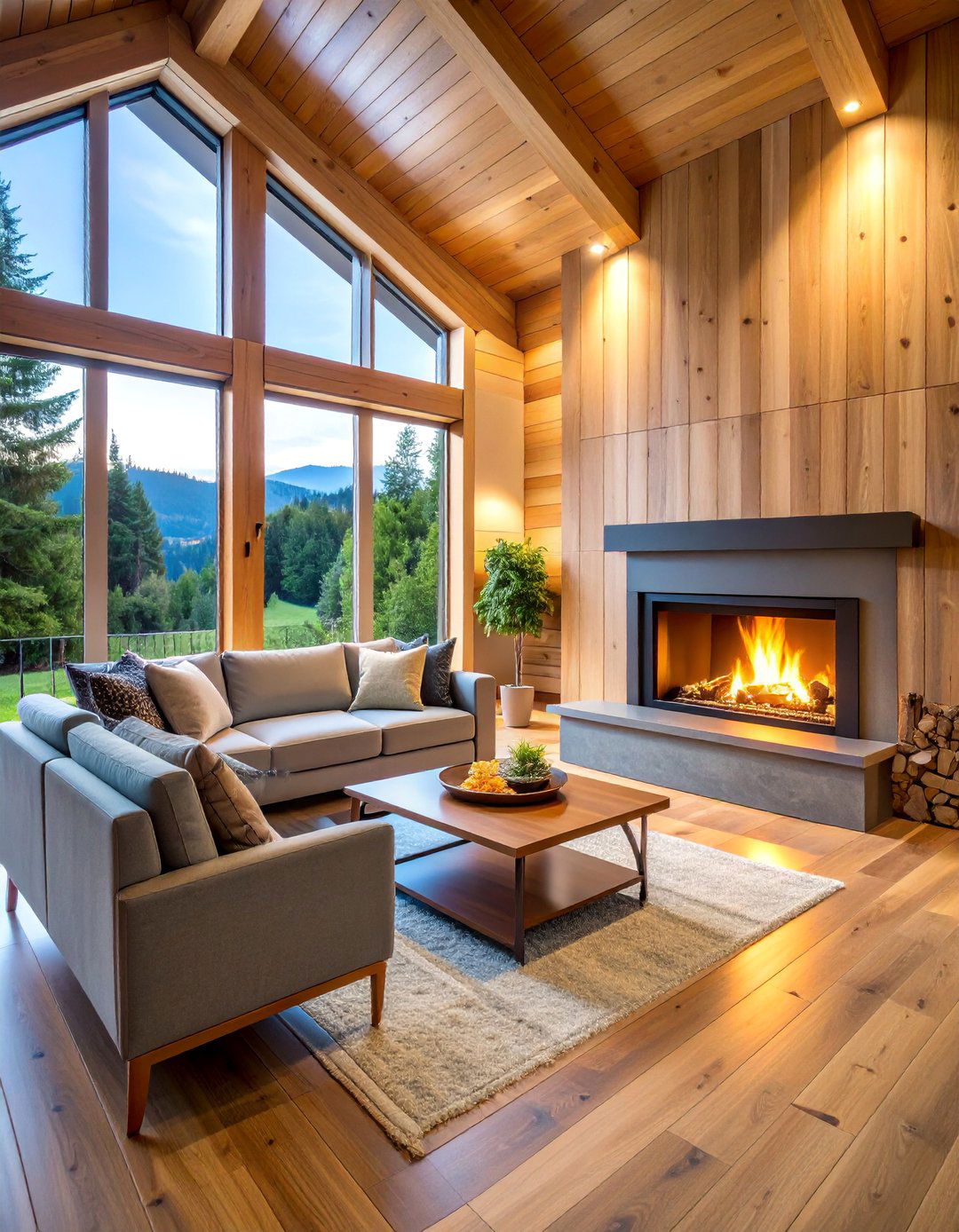 Sleek Wall Mounted Electric Fireplace - 25 Cabin Fireplace Ideas