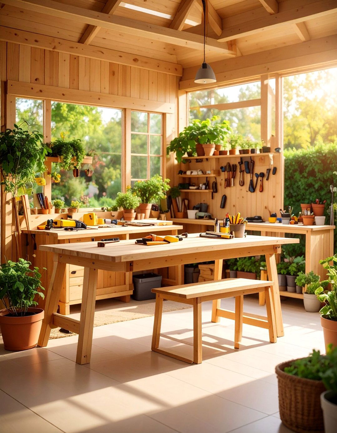 Sleeper Garden Workshop Benches - 25 Garden Sleeper Ideas