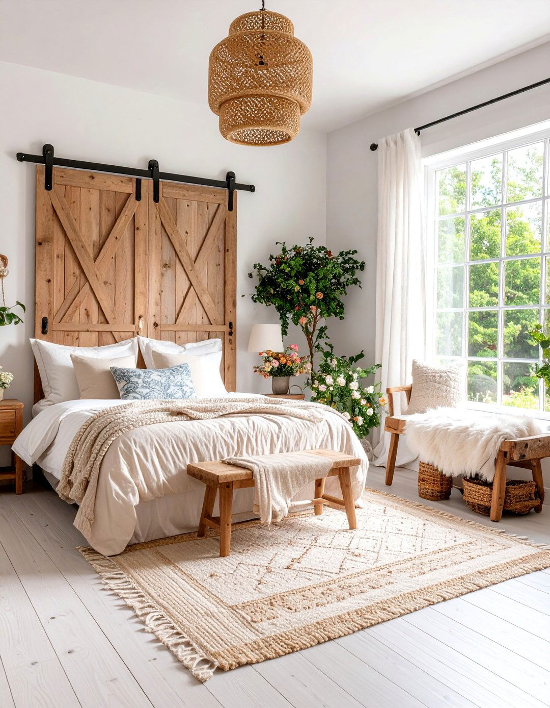 Sliding Barn Door Closet Farmhouse Bedroom - 25 Farmhouse Bedroom Ideas