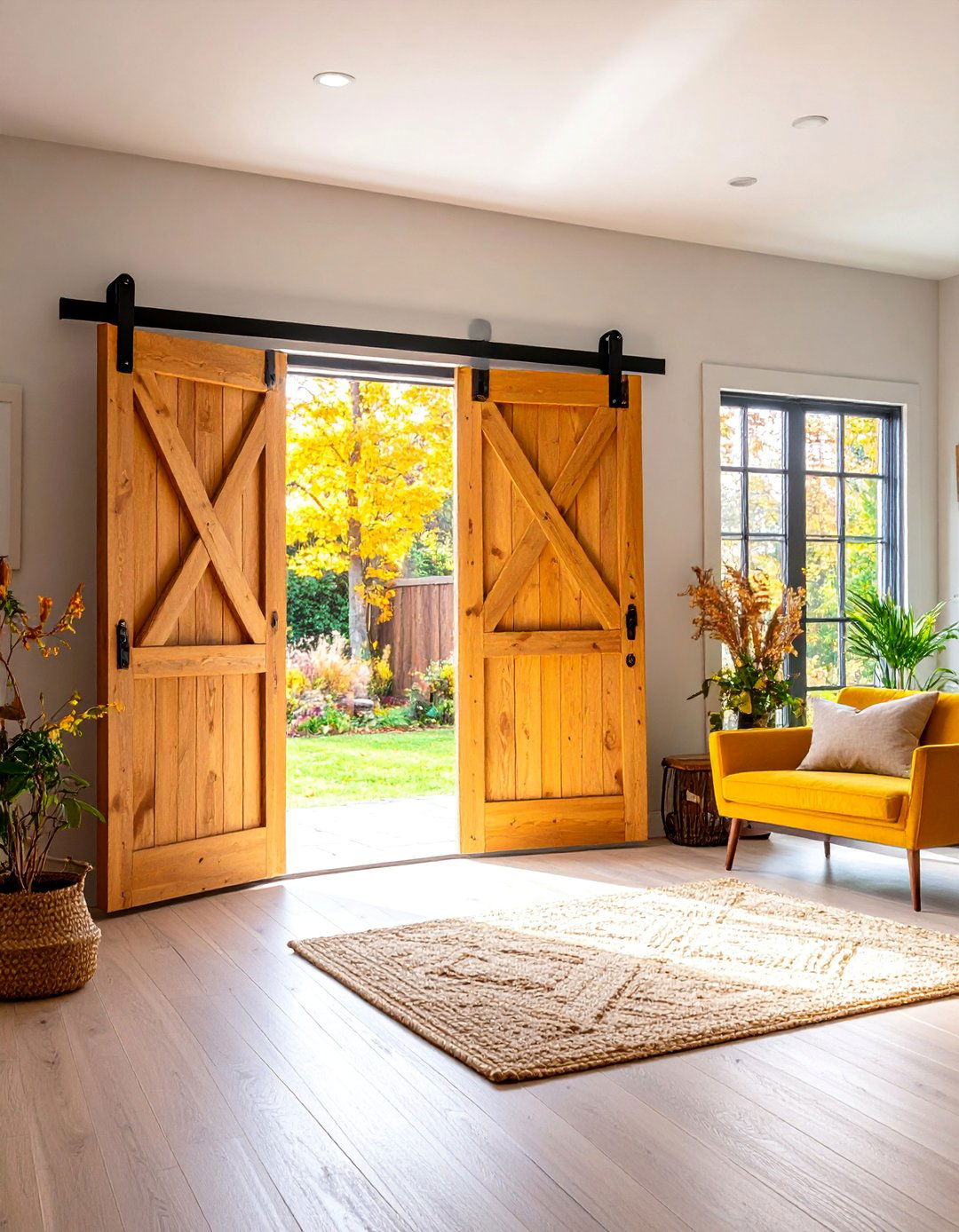 Sliding Barn Door Room Divider - 25 Farmhouse Entryway Ideas