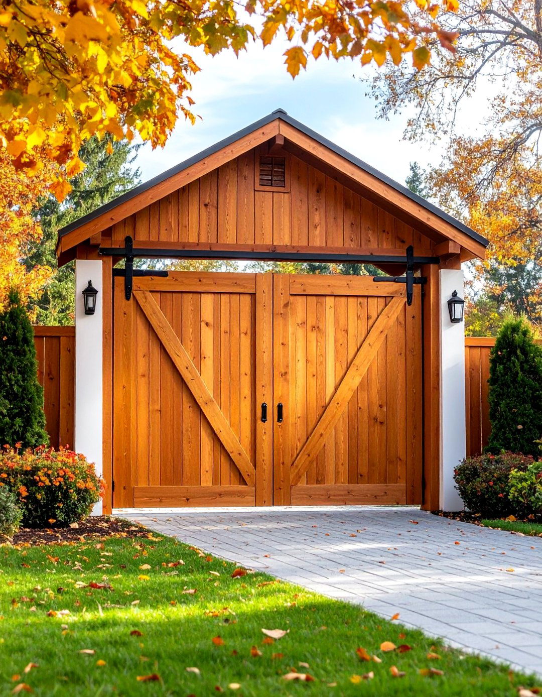 Sliding Barn Door Style Gate - 25 Front Door Gate Ideas