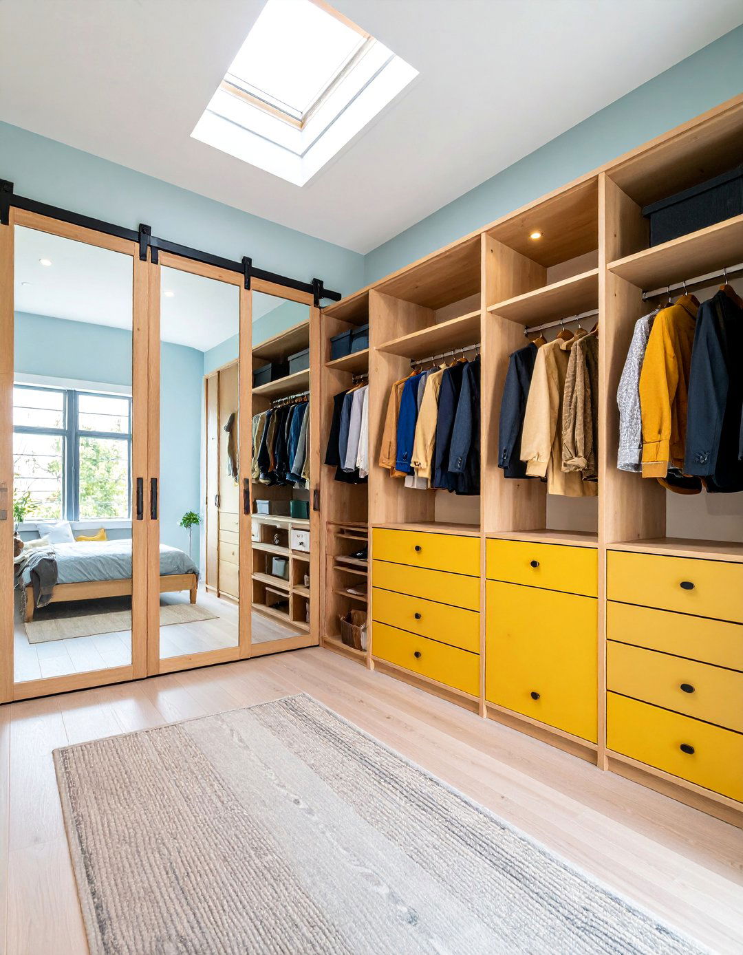 Sliding Door Space Saving Sloped Closet - 25 Sloped Ceiling Closet Ideas