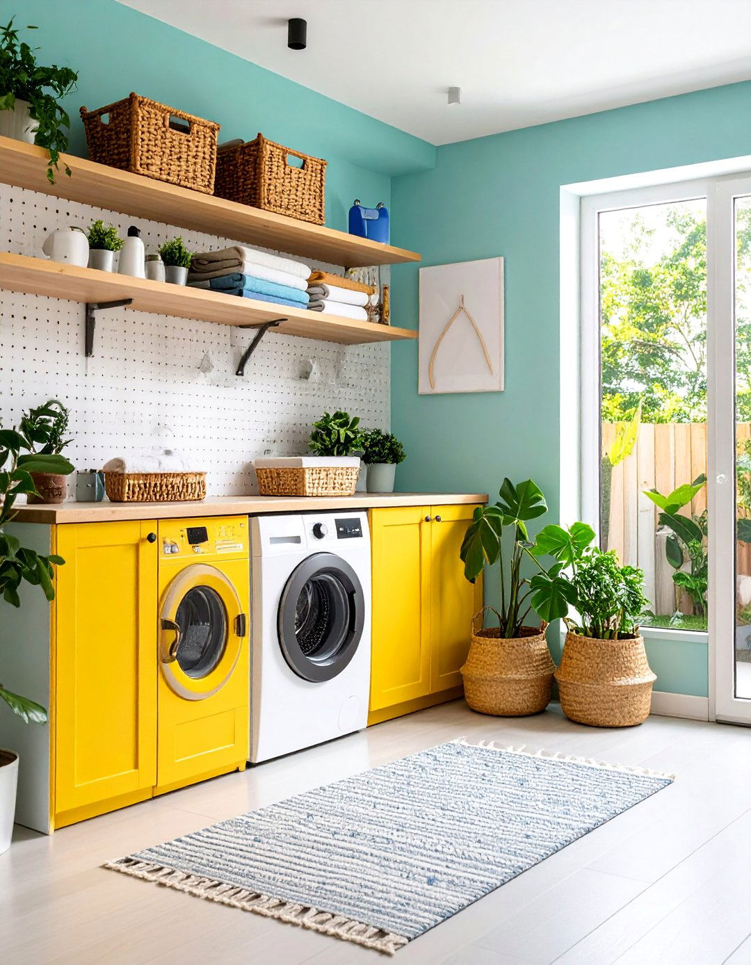 Sliding Door with Integrated Pegboard Storage System - 25 Laundry Room Door Ideas