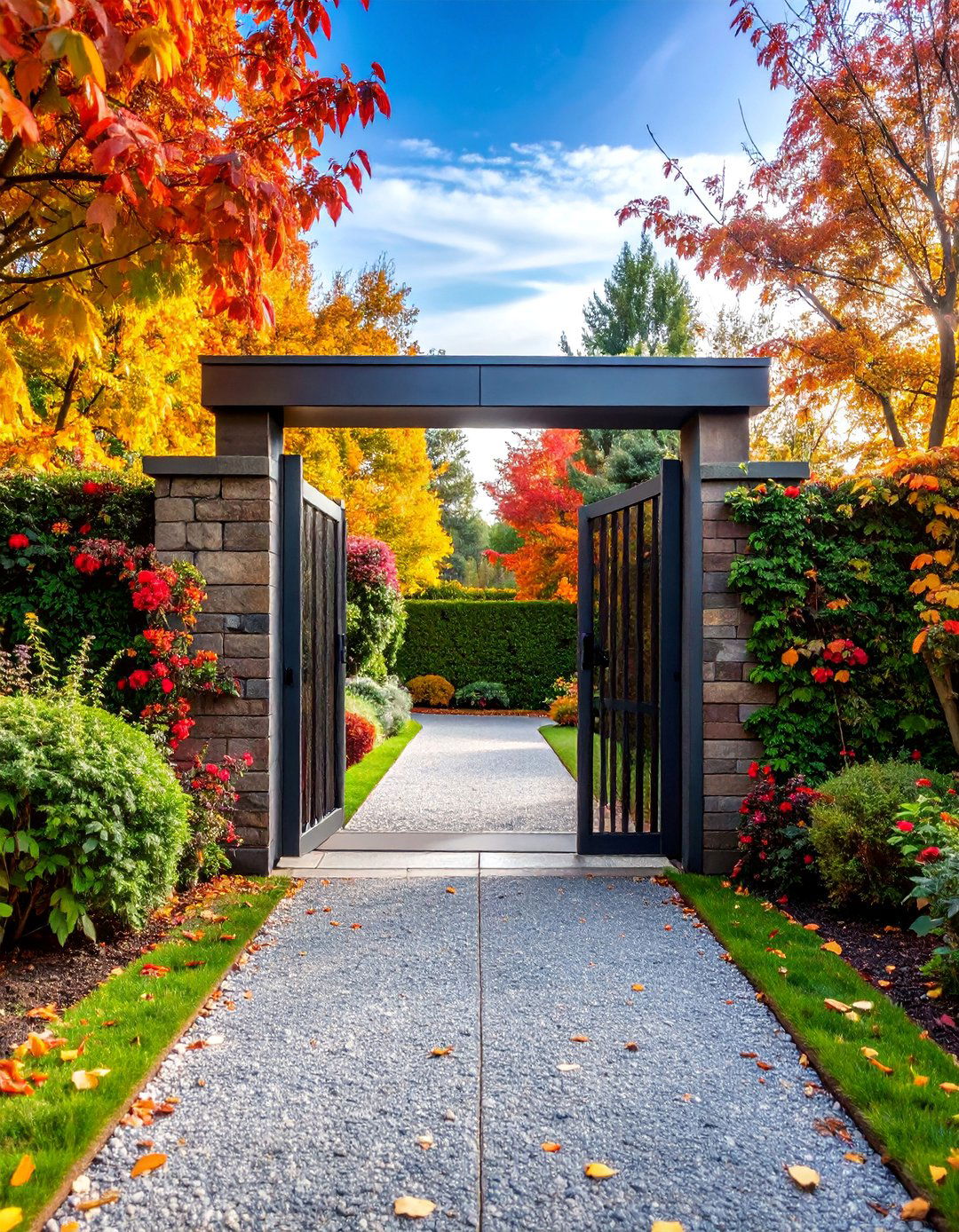 Sliding Garden Gate with Space Saving Operation - 25 garden gate ideas