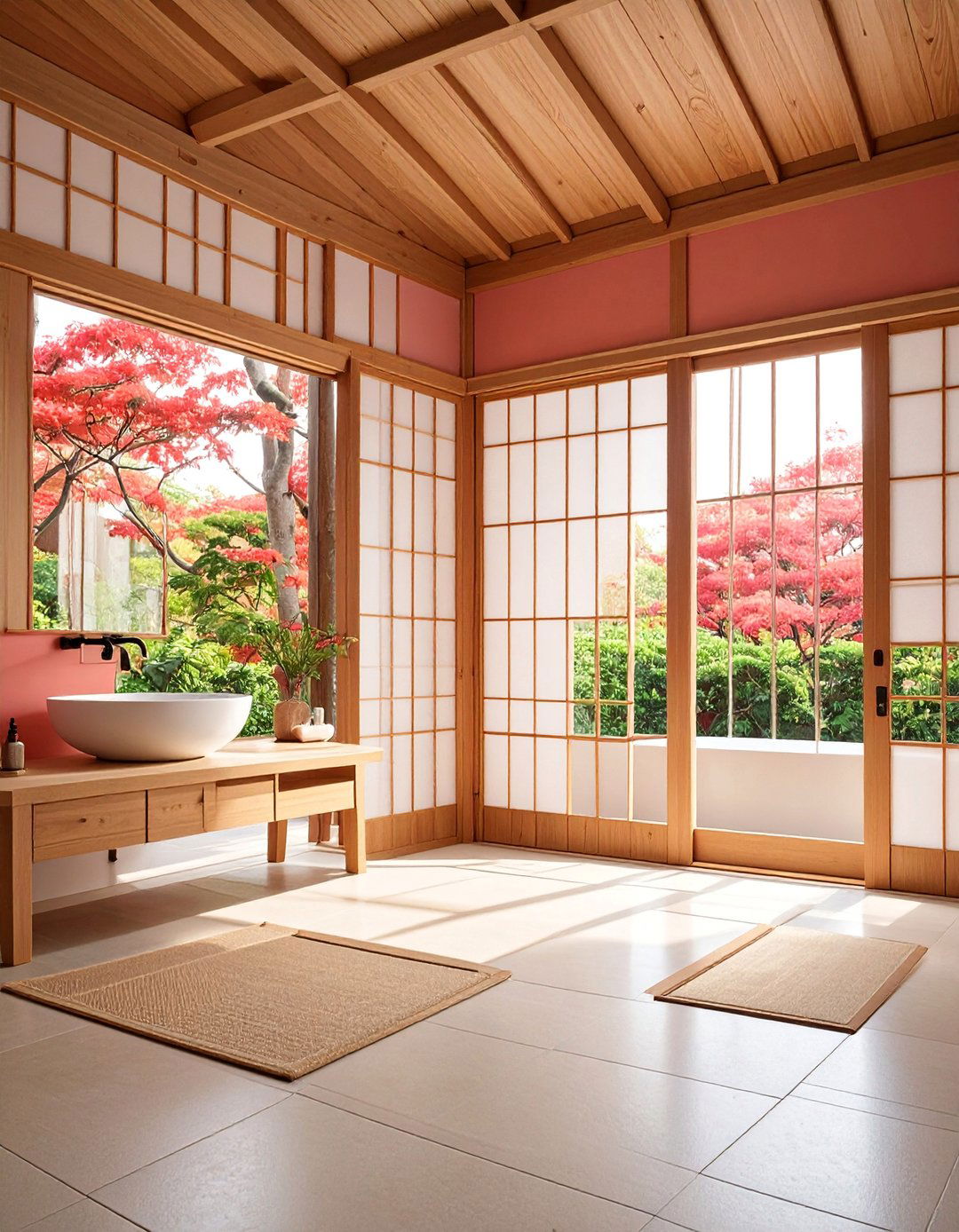 Sliding Shoji Screen Privacy - 25 Japandi Bathroom Ideas