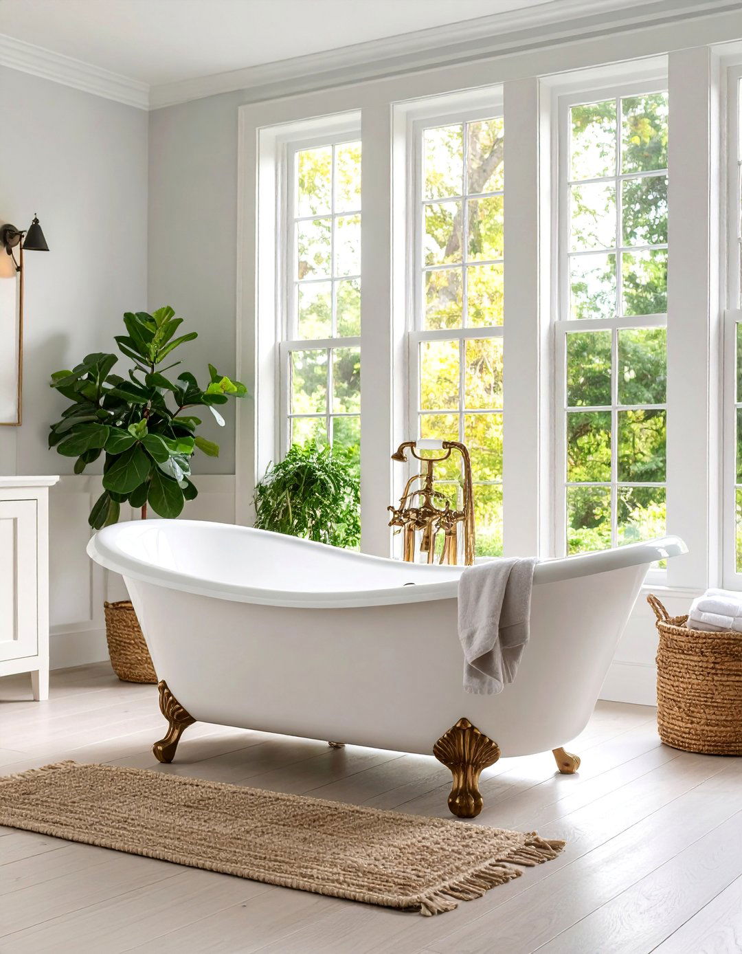 Slipper Bathtub with Ergonomic High Back - 25 Bathtub Ideas