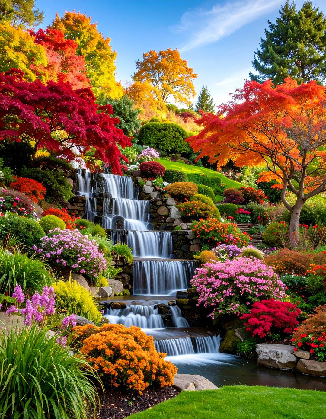 Sloped Garden Waterfall - 25 Pondless Waterfall Design Ideas