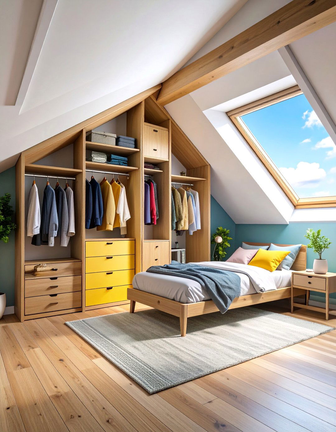 Sloping Ceiling Wardrobe with Custom Angled Design - 25 Built-in Wardrobes Ideas