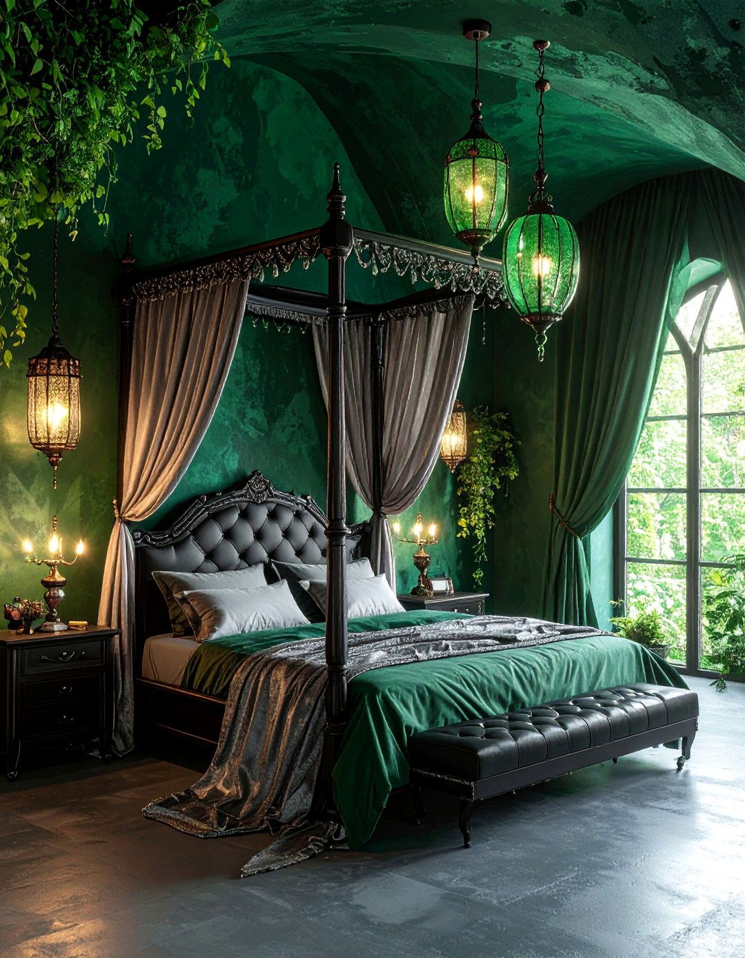 Slytherin Dungeon Bedroom - 25 Harry Potter Decor Ideas