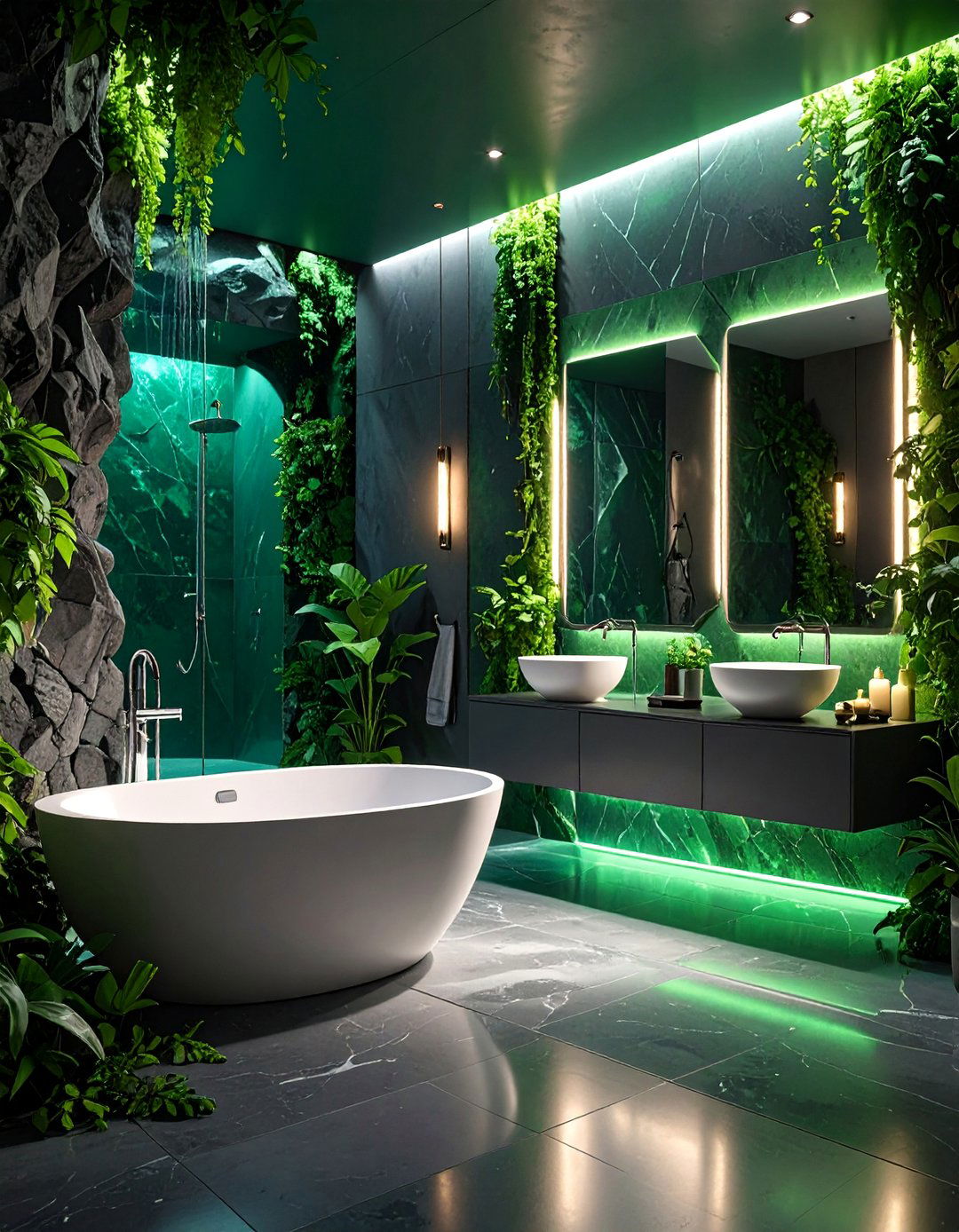 Slytherin Dungeon Sanctuary Bathroom - 25 Harry Potter Bathroom Ideas