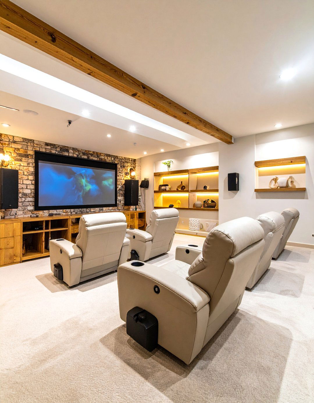 Small Basement Theater with Space Saving Solutions - 25 Basement Home Theater Ideas