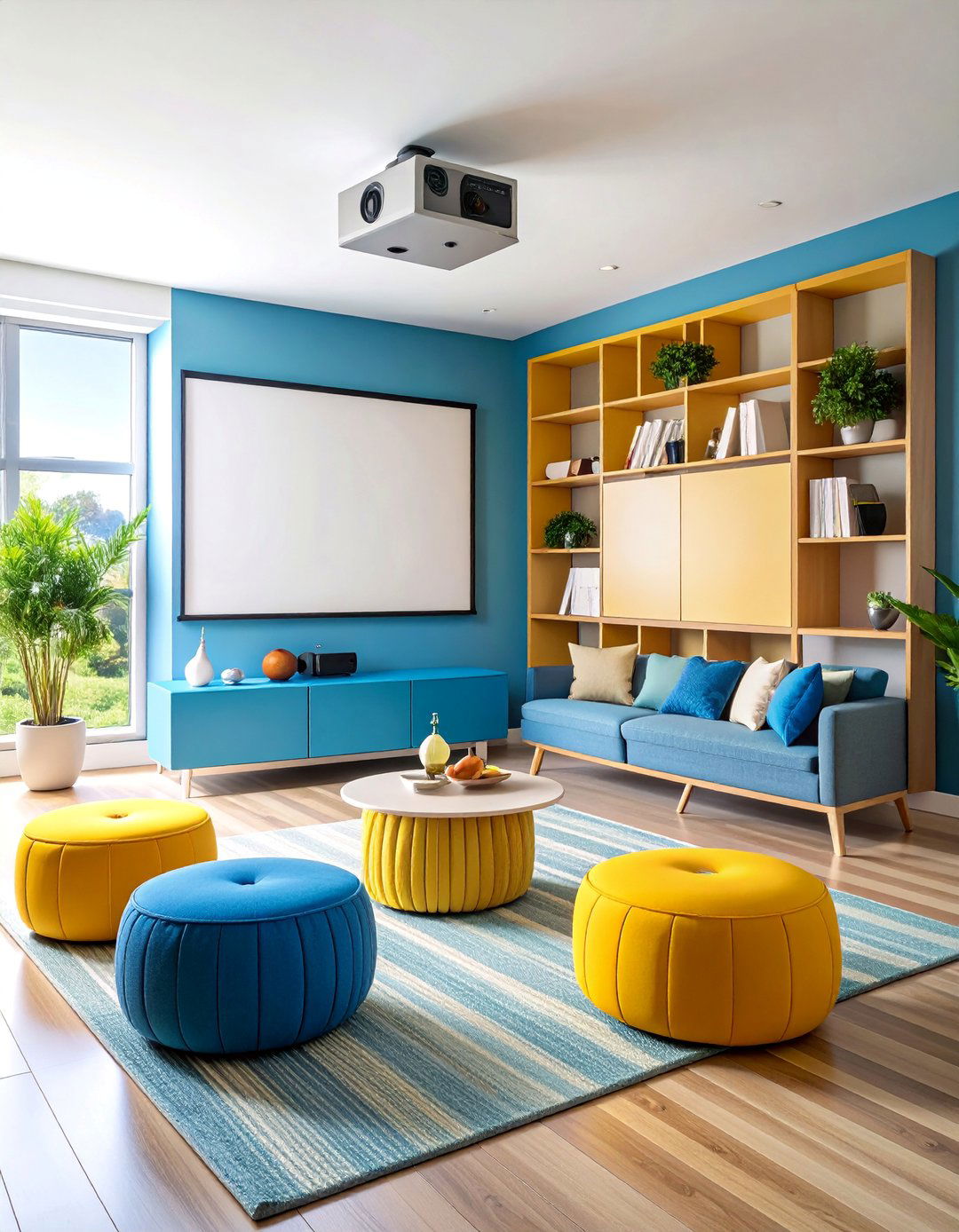 Small Space Apartment Theater with Foldable Components - 25 Home Theater Ideas