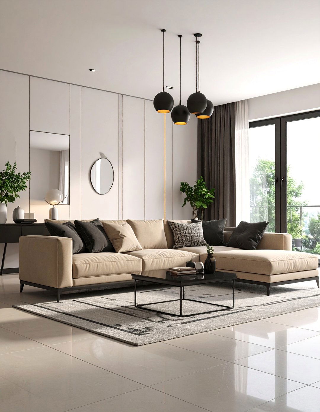 Small Space Black Beige Living Room - 25 Black and Beige Living Room Ideas