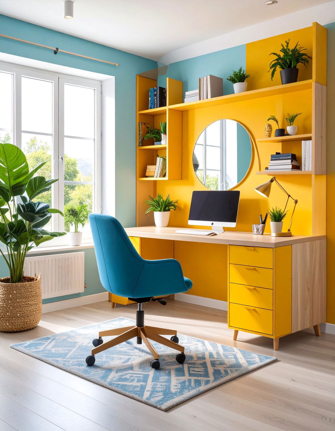 Small Space Corner Office - 25 Modern Home Office Ideas