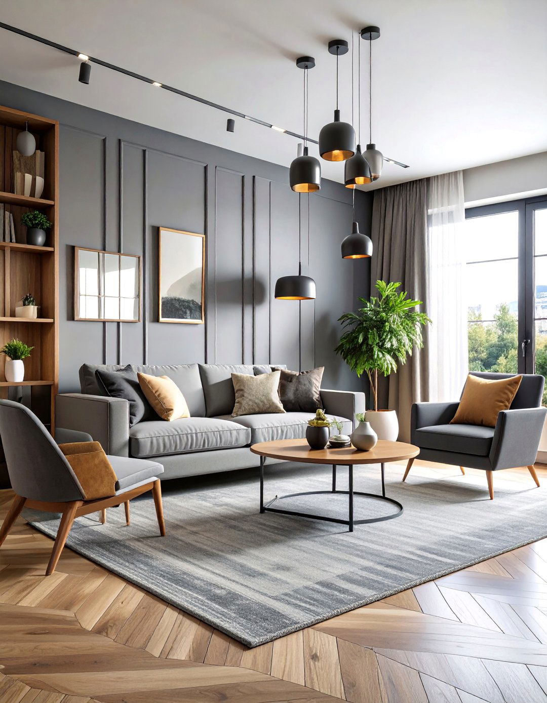 Small Space Living Room with Grey Walls and Black Trim - 25 Living Room With Grey Walls and Black Trim