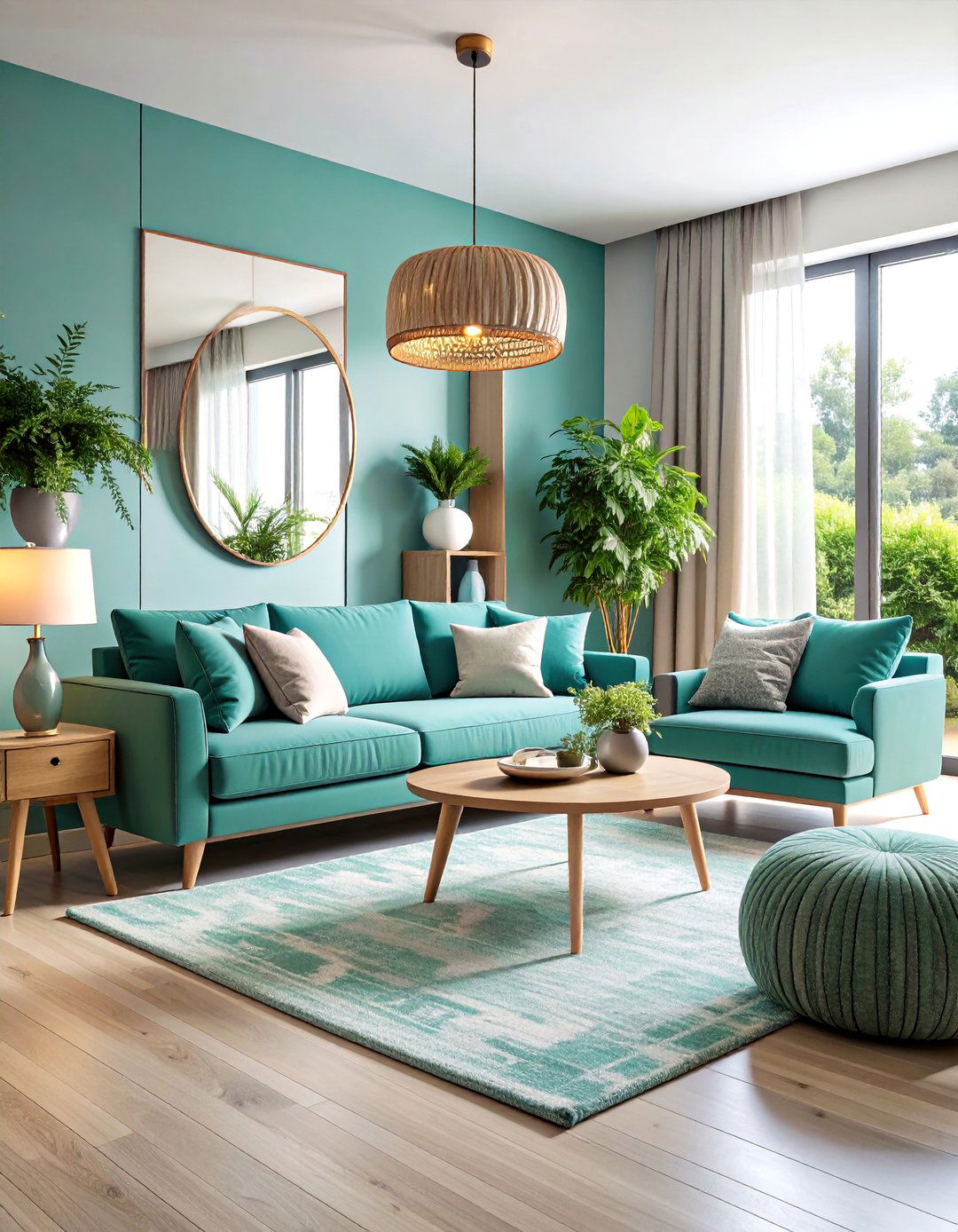 Small Space Maximizing Design - 25 Teal and Grey Living Room Ideas