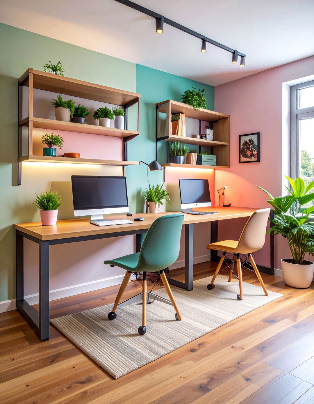 Small Space Murphy Desk with Fold Down Surfaces - 25 Home Office for Couples Ideas and Designs