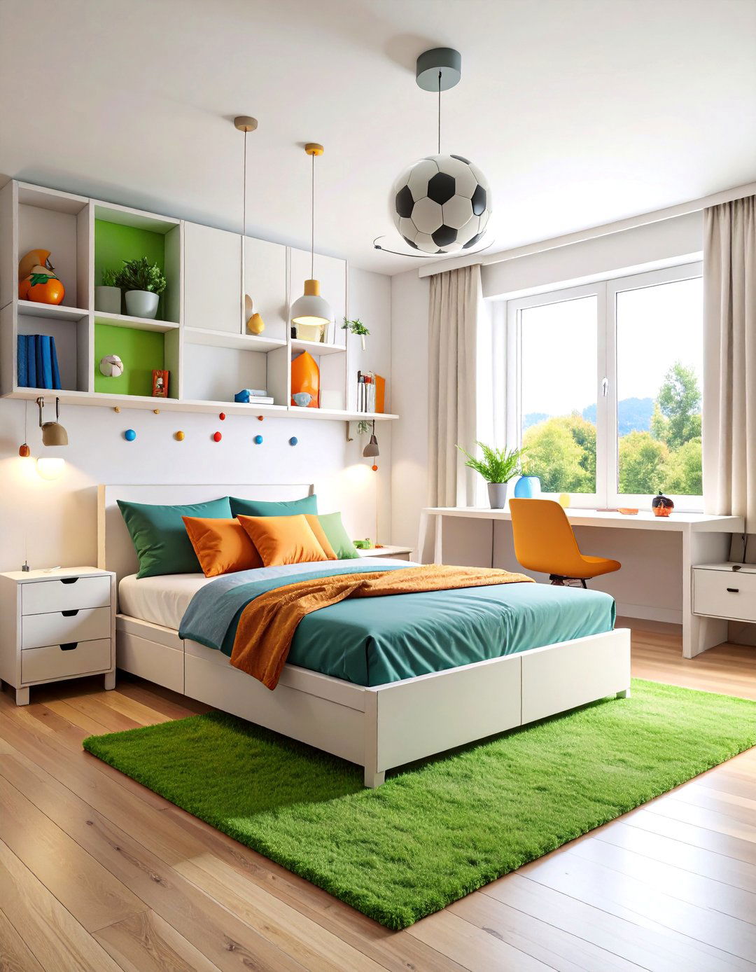 Small Space Soccer Bedroom Maximizing Efficiency - 25 Soccer Themed Bedroom Ideas