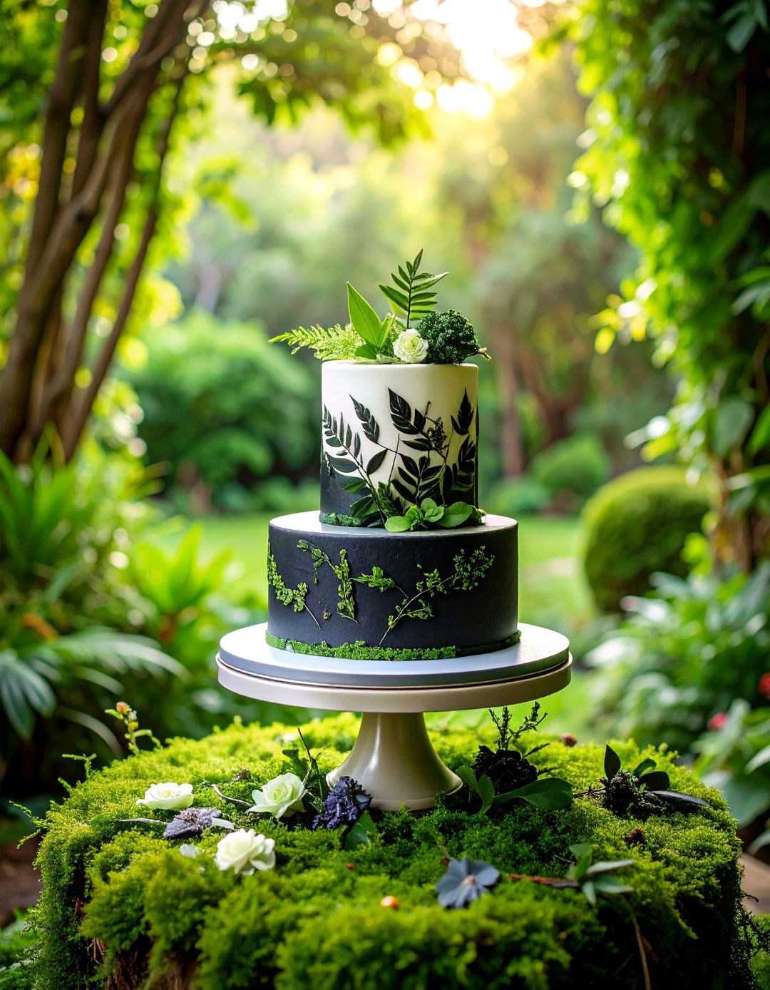 Small Wedding Cake with Hand Drawn Botanical Illustrations - 25 Small Wedding Cake Ideas