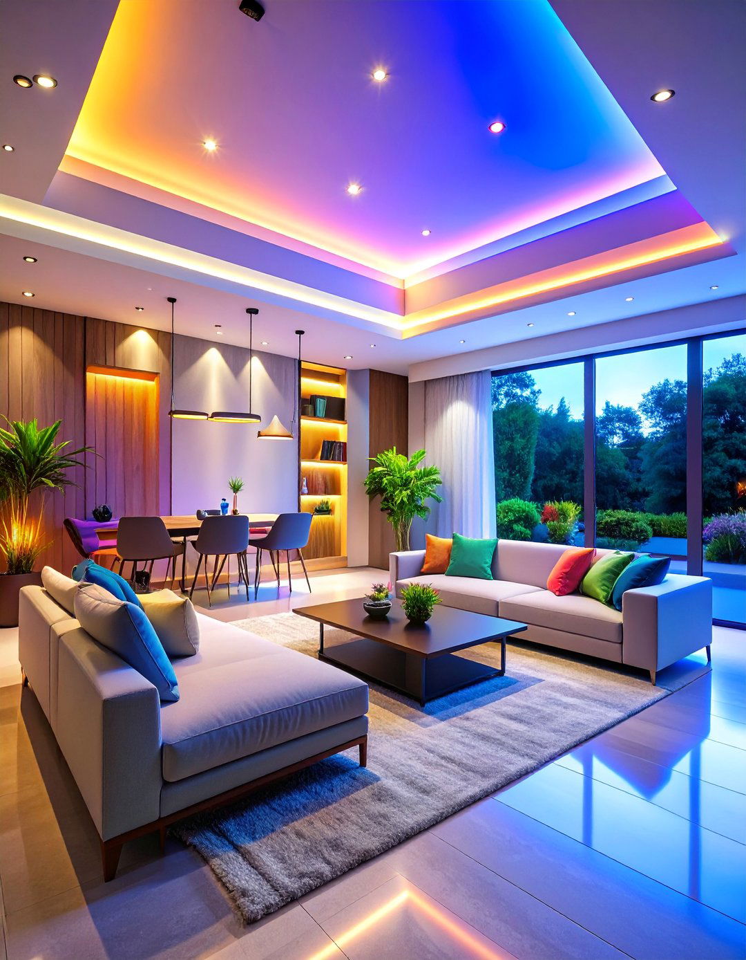 Smart Color Changing Recessed Lighting with Voice Control - 25 Recessed Lighting Ideas