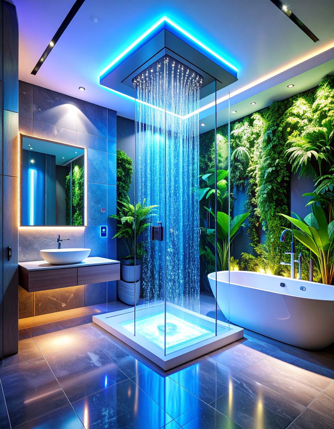 Smart Digital Integration Shower Surround - 25 Shower Surround Ideas