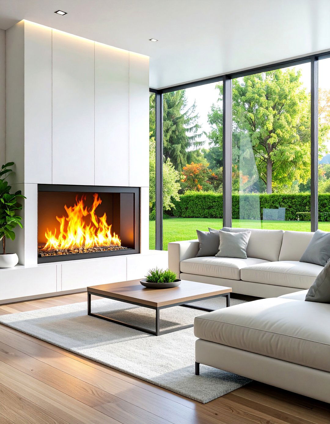 Smart Electric Fireplace with LED Technology - 25 Modern Fireplace Ideas