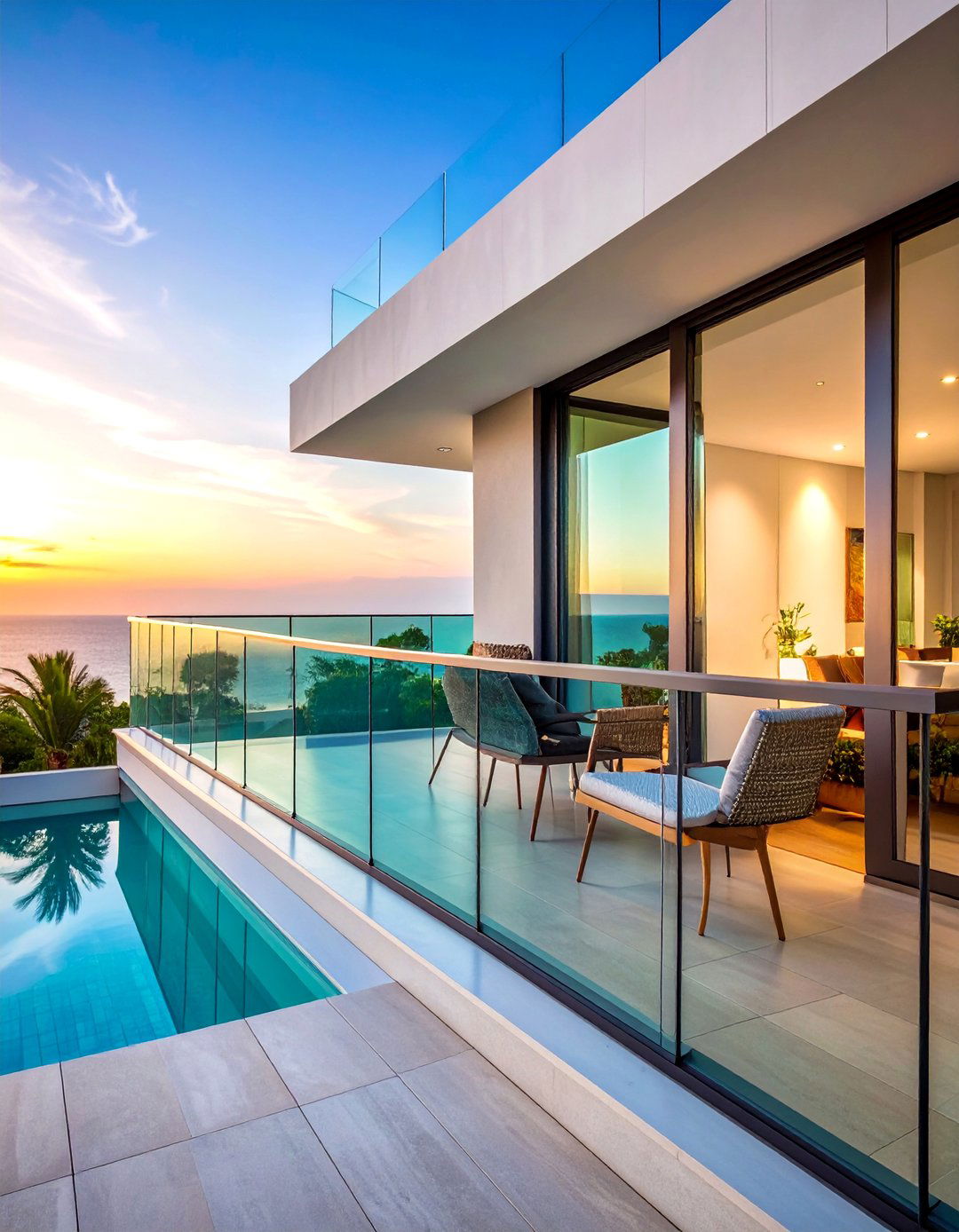 Smart Glass Balcony Railing with Variable Opacity - 25 Balcony Railing Design Ideas