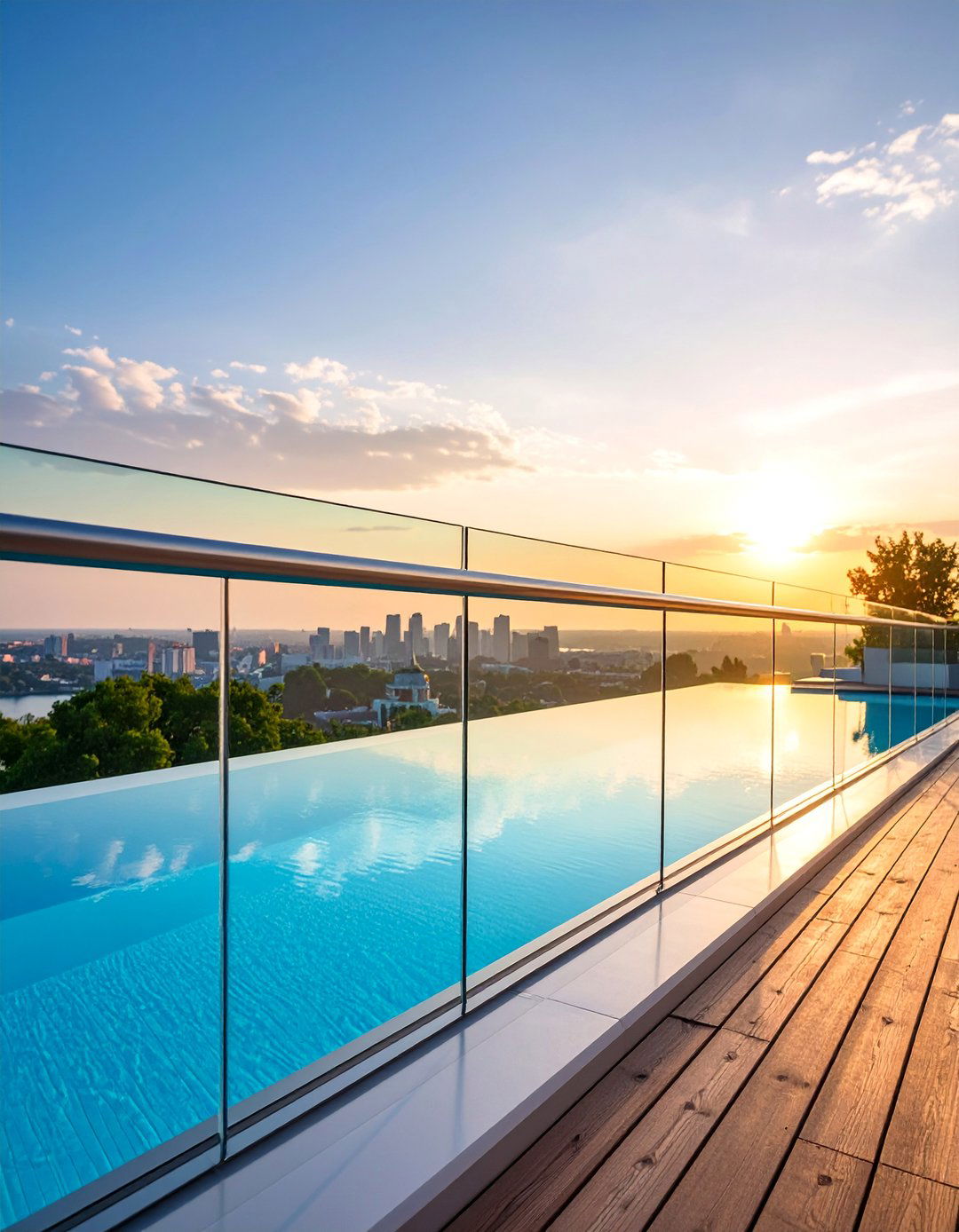 Smart Glass Pool Deck Railing with Privacy Control - 25 Pool Deck Railing Ideas